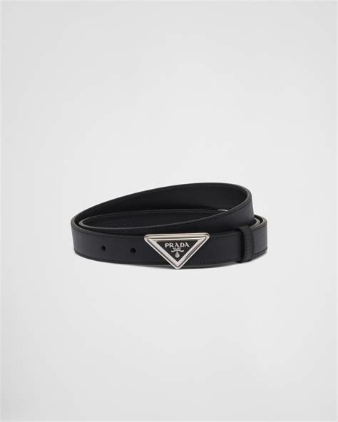 leather belt with flat buckle prada|prada belt price in india.